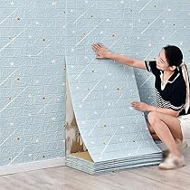 分厚い3D壁紙　簡単リフォーム　レンガタイプ　防音水拭き可能　お得6枚セット 在庫限り】壁紙 レンガ 3D 30cm 10枚セット ステッカー シール